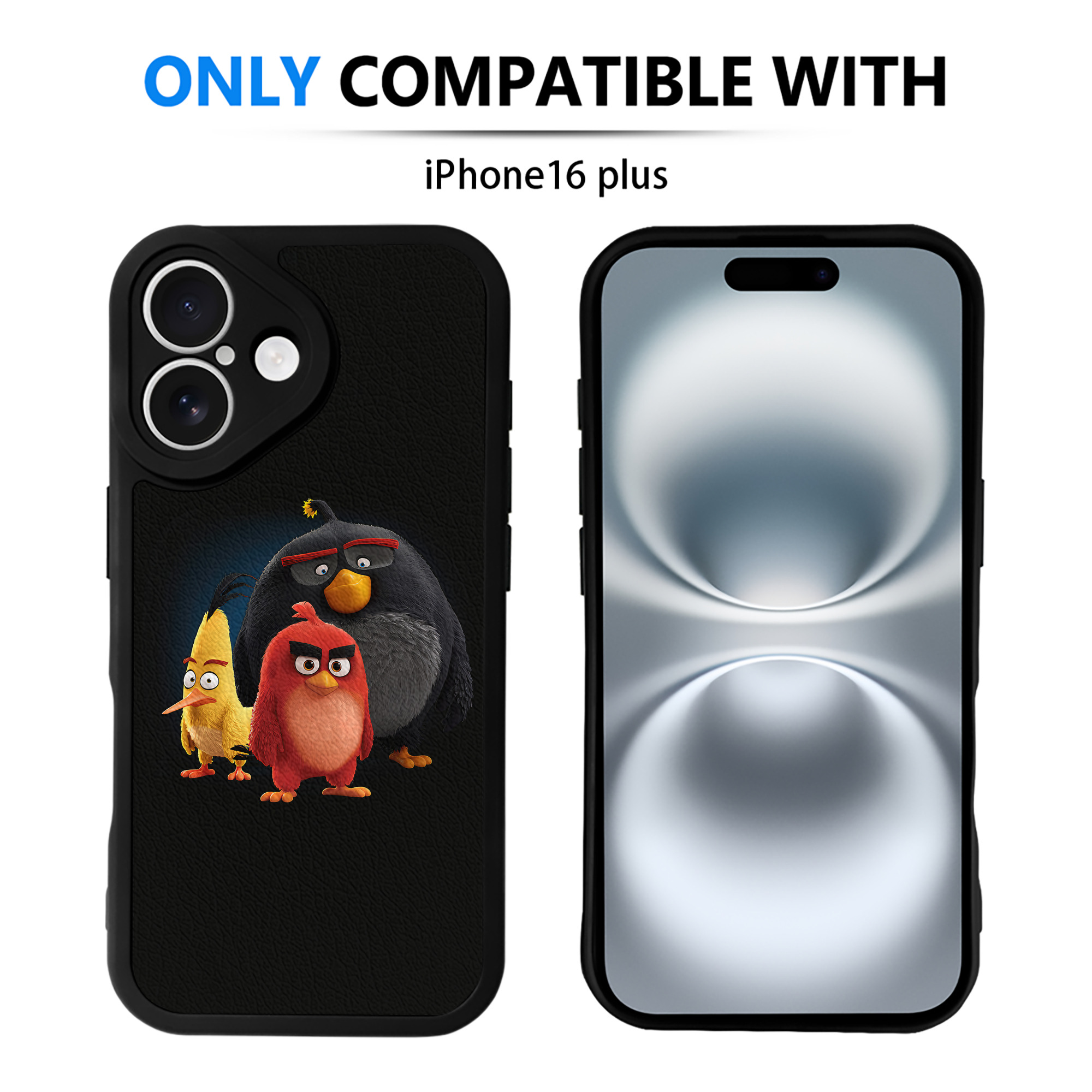 （画像用） Angry Birds アングリーバード 【iPhone 16シリーズ対応】シリコンスマホケース（レザー調） 材質：シリコン